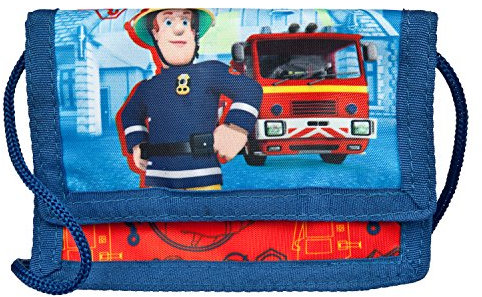 Undercover FSTU7000 - Feuerwehrmann Sam Polyester Geld- und Brustbeutel, mit Klettverschluss, Kordelband, Geldscheinfach und Münzfach, ca. 8 x 13 x 5 cm