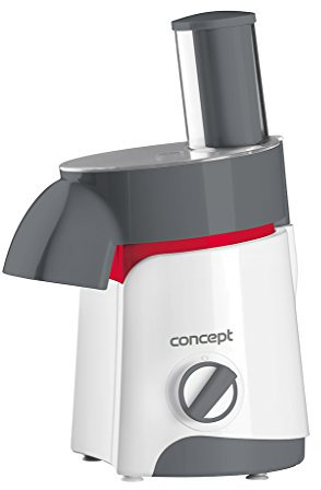 CONCEPT Hausgeräte ES1000 Elektro-Raspel Fresh Salad mit fünf auswechselbaren Trommeleinsätzen, Salat-Zubereitung, Pommes Frites-Scheibe, Stopfer, einfache Wartung, 80 dB, 200 W