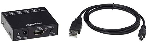 Amazon Basics Convertisseur d'extracteur audio, HDMI vers HDMI + Audio (SPDIF + RCA stéréo), Noir