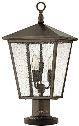 Licht-Erlebnisse Sockelleuchte Antik in Bronze H:58cm rustikales Design Wegeleuchte Gartenlampe FELTON