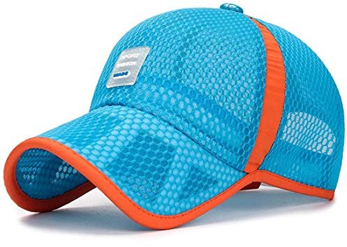 Yixda Unisex pojkar flickor baseballkeps mössa barn truckerkeps nätkeps, Sjöblå, one size
