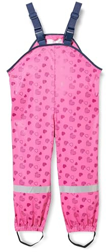 Playshoes Pantalones de Barro, Monos de lluvia para Unisex niños, Rosa (Pink 18 Corazones), 128