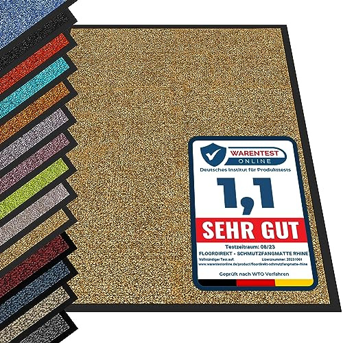 etm® Schmutzfangmatte - Fußmatte in vielen Größen - Türmatte Fußabstreifer für Haustür innen und außen (Beige, 90x120 cm)