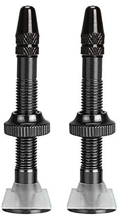 UEB 2Pcs 40mm/60mm MTB Fahrrad Ventil Französisch Ventilverlängerung Ultraleichte schlauchlose Presta Ventilkern Aluminium (Schwarz, 40mm)