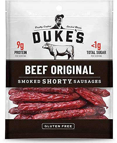 Duke's Beef Original Smoked Shorty Sausages, 7g Protein Per Serving, 4 oz.