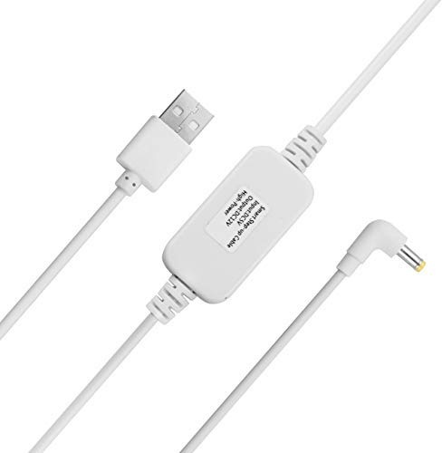 USB 5V auf DC 12V Stromkabel, kompatibel mit Spot und New Echo (3rd Gen), USB Spannungswandler Kabel (weiß)