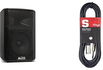 ALTO Professional TX308 – Enceinte Active 350W avec Haut-Parleur 8 pour Les Musiciens, DJ, Bars, Concerts & Stagg SAC3PXM DL Câble d'Instrument Deluxe XLR Mâle à Jack 3 m Noir