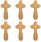 HANABASS 6PCS Wooden Cross Ornament, Holding Cross, Christian Clinging Cross Adornments, Religious Cross Crafts Prayer Cross, Ideal Christian Prayer Holding Cross Clutching for Men Women