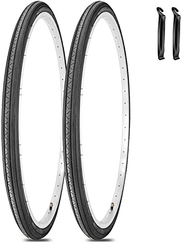 2 Pack 26X1 3/8 Road Bike Tires with Bike Tubes 26x1.3/8 32mm AV Schrader Valve (2 Tires)