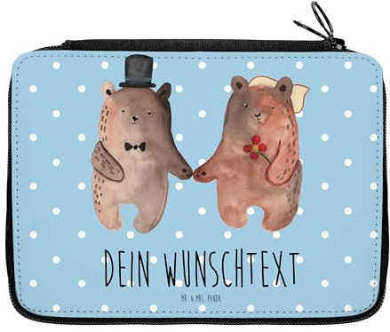 Mr. & Mrs. Panda Personalisierte Federmappe Bär Heirat - Geschenke, Stifterolle mit Namen, Teddy, Verheiratet Heirate Hochzeit Hochzeitsgeschenk Hochzeitspaar, Federmäppchen, Stiftetasche