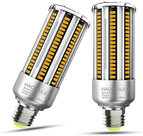 HAONIULED E27 LED Warmweiß 35W 2700K LED Birne 4000LM Ersatz 300W Glühlampe, Superhelle LED Lampe, Led E27 Maiskolben Glühbirnen, Kein Flimmern, Nicht Dimmbar, 2 Stück