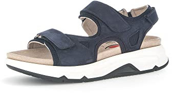 Gabor Damen Plateausandalen, Frauen Sandalen,Wechselfußbett,Freizeitschuhe,Strandschuhe,Plateausandaletten,Dicke Sohle,Blue,41 EU / 7.5 UK