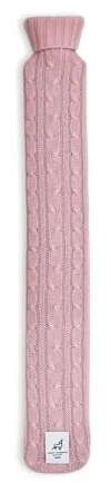 Öko Kaschmir-Merinowolle Schlauch-Wärmflasche Luxus Wärmeflasche - 2Liter (Rosa)