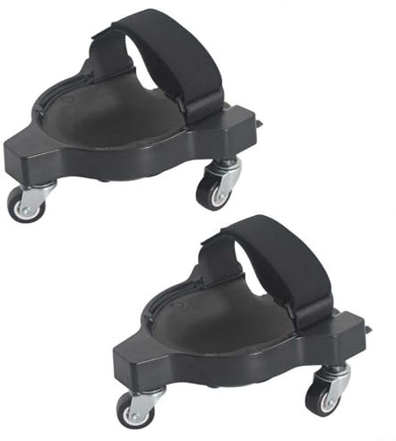 Tischler-Knierolle, Schiebe-Kniepolster, Fliesennaht, Universalrad, Kniepolster mit Rad, 29,5 x 22 x 8,8 cm, Schwarz, 1 Paar