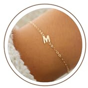 TINGN Gold Silber Armband für Mädchen Damen - 18K Gold/Weißgold Vergoldete Zierliche Dünne Armband mit Buchstaben Armbänder Personalisiert Trauzeugin Geburtstagsgeschenk für Frauen Teenager Mädchen