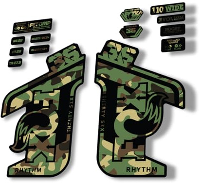 Autocollant de rechange pour fourche Fox 36 2021 Rhythm Series Camo (mat)
