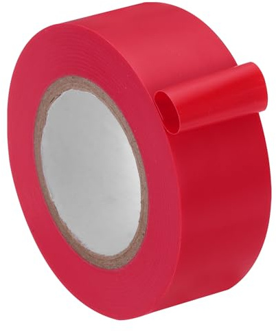sourcing map Cinta eléctrica, 2.5 cm x 18.3 m, impermeable, fuerte adhesivo de goma, cinta aislante ignífuga de PVC, uso a no más de 600 V, rojo