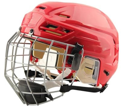 Folpus Eishockey -Helm -EIS Skate Helm einstellbares Spiel Übung Kopfbedeckung robuste atmungsaktive Trainingssportgeräte mit Käfig, L
