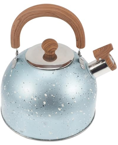 Cabilock Stainless Steel Kettle Style Portable Whistling Kettle for Gas Hob Blue