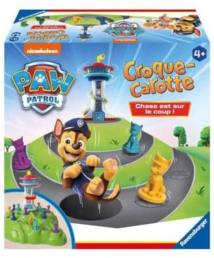 Ravensburger - Croque Carotte Pat'Patrouille - Jeu de Parcours Rigolo - Chase Quartier Général - 2 à 4 Joueurs - Dès 4 Ans - 22385 - Version Française