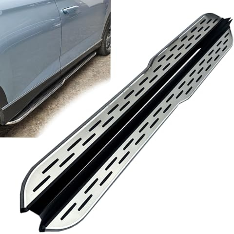 2 pezzi compatibili con Peugeot 3008 2016-2022, Pedana laterale per accesso all'abitacolo, Barra anti-schianto laterale, Pedale, Pedana laterale in alluminio LingZhi Argento (con staffe)