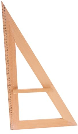 Happyyami Holzlineal Dreieck Lehrmittel Wiederverwendbares Messwerkzeug Für Den Unterricht Mit Griff Für Geometrieunterricht Und Pädagogische Anwendungen 52.00 X 29.00 X 0.60 Cm