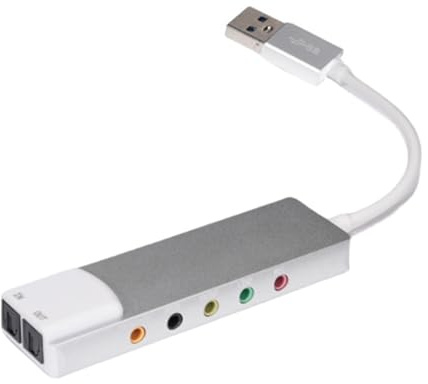 Thewasc USB External Sound Card With SPDIF Digital Sound For 5.1 & 7.1 Surround Sound Systems Aluminum Body