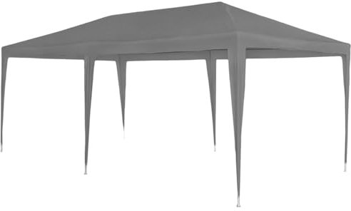 WY8 3 x 6 m Plug in Garden Gazebo – Waterproof Height Adjustable Marquee Tent with Reflective Canopy, Steel Frame, Carry Bag, Outdoor Party Shelter for BBQs, Weddings, Fairs (Dark Gey)