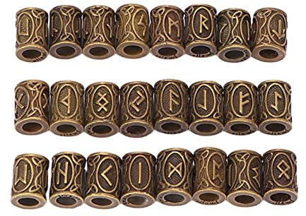 Vintage Hair Bart Perlen Großes Loch Dreadlocks -Röhrchen für Männer & Frauen Haare Flechten - 24 Stcs, 10x13mm Legierung