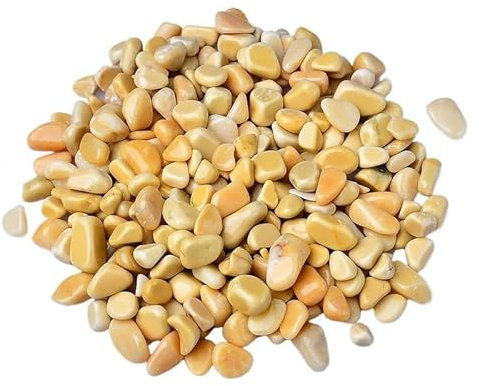 FOELANNE Crushed Crystal Chips Stein, Natürlicher gelber Wachskristall-Schotter, 5–12 mm, 500 g/1000 g, for Aquarien, Blumentöpfe, Landschaftsbau, Buddha, dekorativer Aquarienkies(9-12mm,1000g)