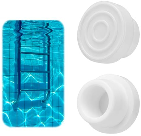 LUMOOM 2 Stück Poolleiter Gummipuffer, Schwimmbadleiter Stoßfängerschutz aus Gummi, Sicherheitsstoßstange, Schwimmbad Zubehör, Poolleiter Gummistopfen für Schwimmbadleitern, Weiß