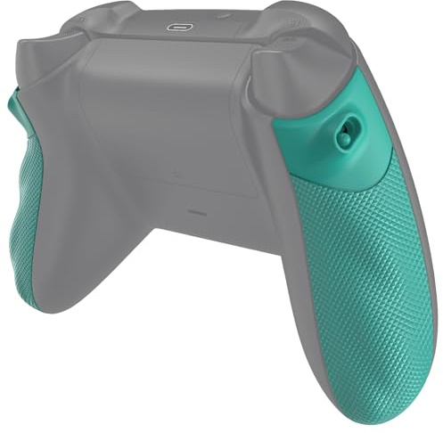 eXtremeRate Flexor Rubberized Side Rails Grips Trigger Stop Kit for Xbox Series X/S Controller, Anti-Slip Ergonomic Trigger Stopper Handle Grips for Xbox Core Controller – Teal Green
