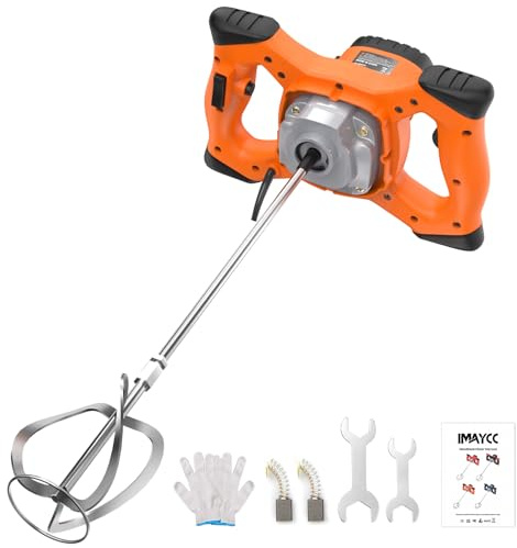 IMAYCC Handheld Concrete Mixer, Portable Cement Mixer,110V 6 Speed Mixing Drill, 2100W Drill Mixer for mud,Motar,Paint, Grout, Plaster,Thinset etc.