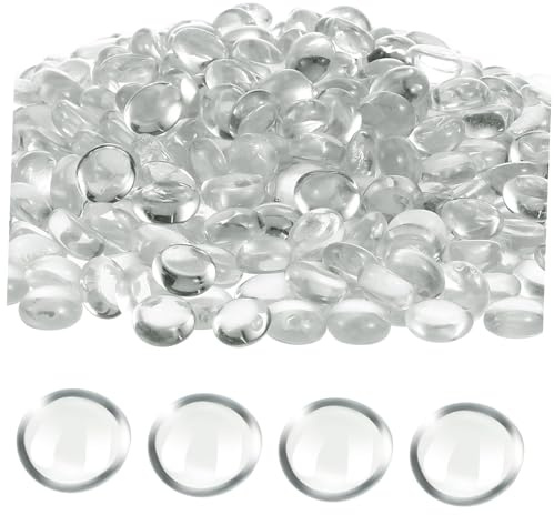 ULTECHNOVO Perles de Verre Transparentes Plates Galets Décoratifs pour Vases Aquariums et Perles Lisses Remplissage pour Décoration Intérieure et Extérieure