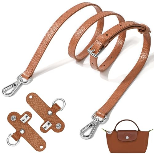 Sunshine smile Schultergurt für Longchamp Tasche Damen,Tragegurt für Longchamp,Längenverstellbarer Ersatzriemen aus Leder,Handtasche No-Punch Transformationszubehör,Leder Schulterriemen Umhängegurt