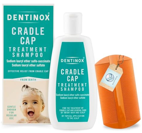 Cradle Cap Treatment Shampoo 125ml with Nit Comb – Cradle Cap Treatment for Baby – Gentle Bathing Products – Shampoo for Babies & Kids