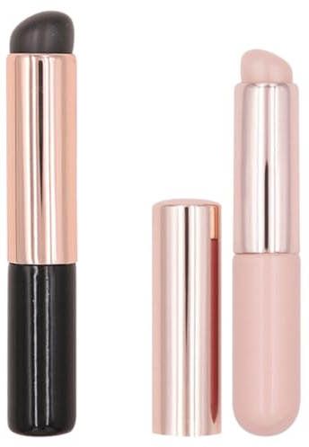 CIYODO 2 piezas Pinceles para Uñas de Silicona Suave Aplicadores Ergonómicos para Polvo y Nail Art Reutilizables para Decoración Detallada Manicura