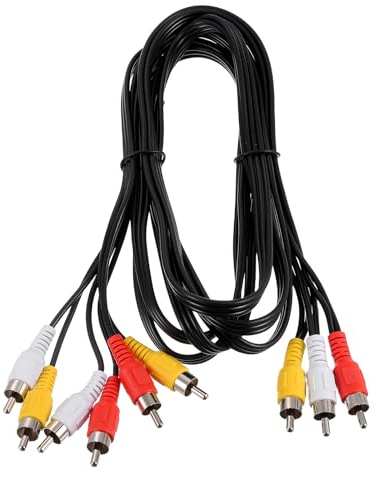 sourcing map Cavo splitter audio video AV, 3 jack RCA maschio a 6 jack RCA maschio, 1,5 m, cavo adattatore splitter video composito