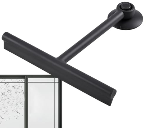 Limpiaparabrisas de baño con Gancho para Ducha, Gancho Adhesivo montado en la Pared para Limpieza de baño, Espejo, Ventana y Vidrio, escobilla Multiusos con para Azulejos