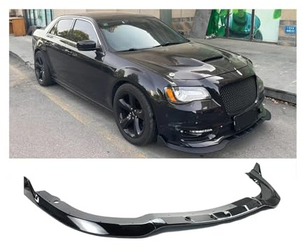 3 uds Compatible con Chrysler 300 CS SRT 2016-2023 parachoques delantero del coche divisor de labios Spoiler Kit de carrocería negro brillante fibra de carbono(Carbon Fiber Style)