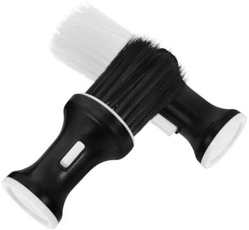 TOVINANNA 2 Stück Friseurbürste Nackenstaubwedel mit Standfuß Puderpinsel für Haare Hautreinigung Hautfreundlich für Friseurbedarf und Rasurpflege