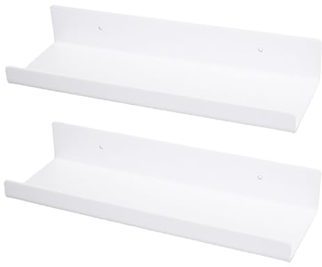 Agatige 2 Stück schwebende Acrylregale für die Wand, 30,5 cm, schwarz, platzsparendes Pflanzen-Wandregal, Nagellack-Regale für Schlafzimmer, Wohnzimmer, Badezimmer (Weiß)