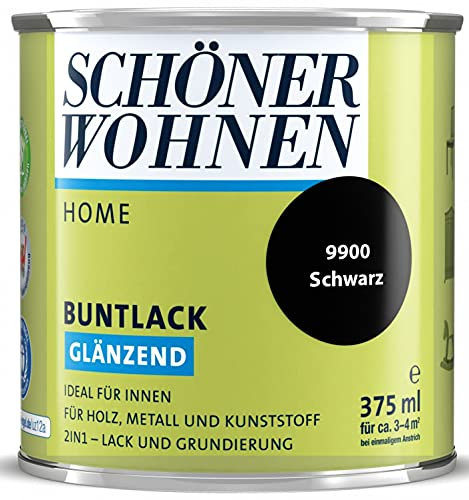 DurAcryl Buntlack Schwarz 375 ml RAL 9900 Glänzend Schöner Wohnen