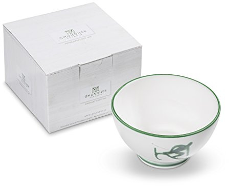 GMUNDNER KERAMIK Toni Cereal Bowl Large Capacity 0.4 Litres Green Crockery Handmade in Austria