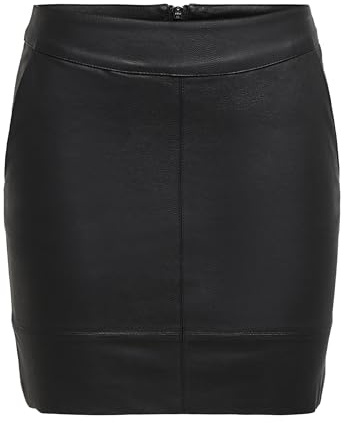 ONLY Damen Onlbase Faux Leather Skirt Otw Noos Rock, Schwarz (Black), 36 EU(S)