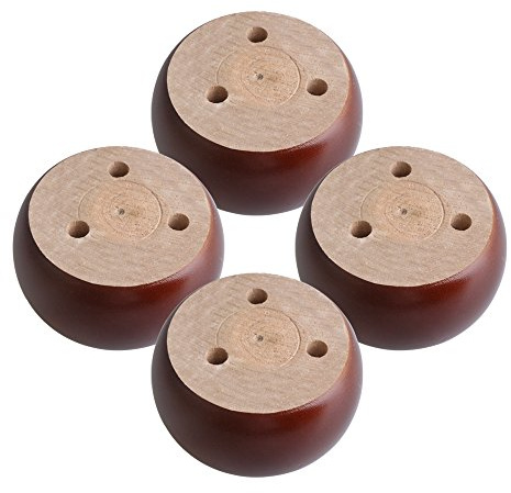 RDEXP 4 STÜCKE Eukalyptus Holz Runde Brötchen Möbel Schrank Füße Heber Beine 9,6x5 cm