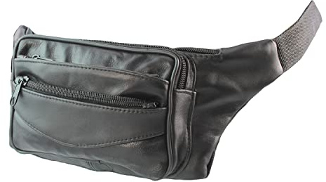 Gürteltasche Bauchtasche Hüfttasche Schwarz Echt Leder Umhängetasche Bag Geldbörse
