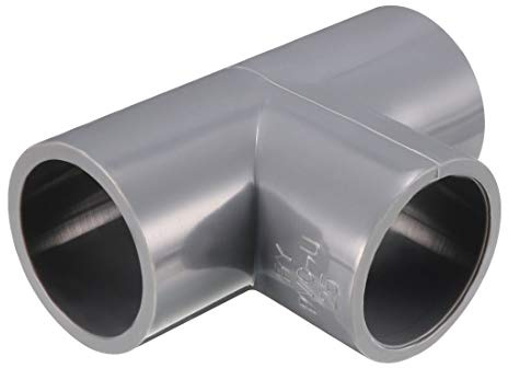 sourcing map 2 Stück 25mm Pvc Rohrverbinder Winkel Reduzierverbinder Grau | Reduzierstück Rohrverschraubung Rohrkupplung Adapter, T-förmig, für Garten Bauernhof Bewässerung Wasserrohr Armaturen