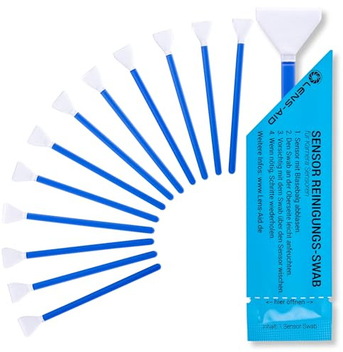 LENS-AID Sensor Swabs MFT 12 mm zur Kamera Sensorreinigung | 12x Reinigungsstäbchen, einzeln verpackt, Entfernung von Sensorflecken, kompatibel mit Olympus & Panasonic Lumix