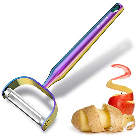 Vegetable Apple Peelers for kitchen, Fruit Carrot Veggie Potatoes Peeler, Heavy Duty Y-Shaped Stainless Steel Peelers, with Ergonomic Non-Slip Handle sharp Blade, Dishwasher Safe Rainbow Color
